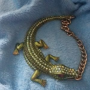 Rhinestone Crocodile Necklace